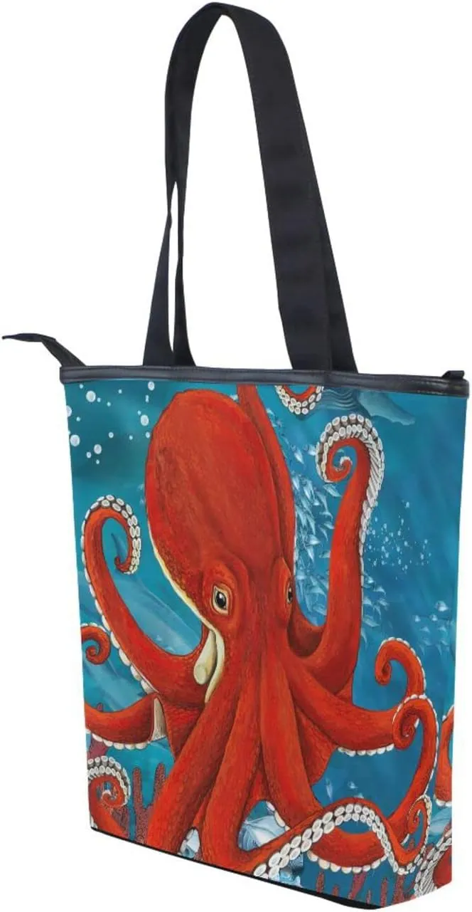 JSTEL Canvas Tote Bag for Women with Zipper,Lady Tote Bag Canvas Tote Purse Canvas Handbag for Work Travel