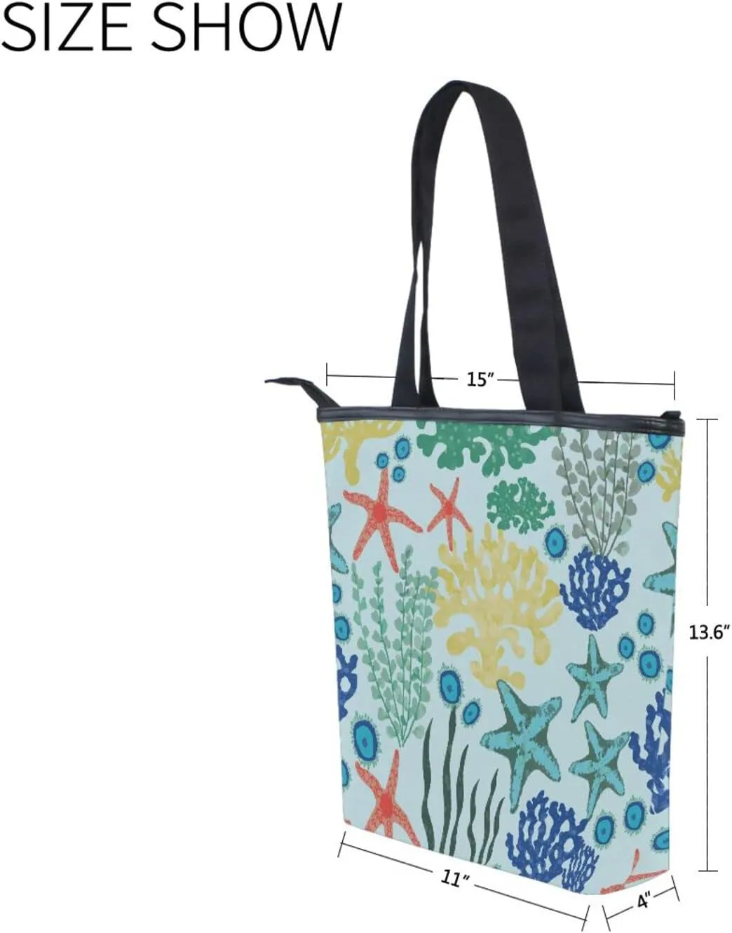 JSTEL Canvas Tote Bag for Women with Zipper,Lady Tote Bag Canvas Tote Purse Canvas Handbag for Work Travel
