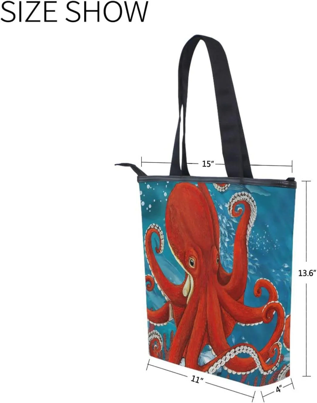 JSTEL Canvas Tote Bag for Women with Zipper,Lady Tote Bag Canvas Tote Purse Canvas Handbag for Work Travel