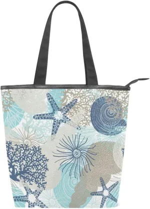 JSTEL Canvas Tote Bag for Women with Zipper,Lady Tote Bag Canvas Tote Purse Canvas Handbag for Work Travel
