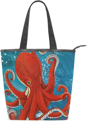 JSTEL Canvas Tote Bag for Women with Zipper,Lady Tote Bag Canvas Tote Purse Canvas Handbag for Work Travel