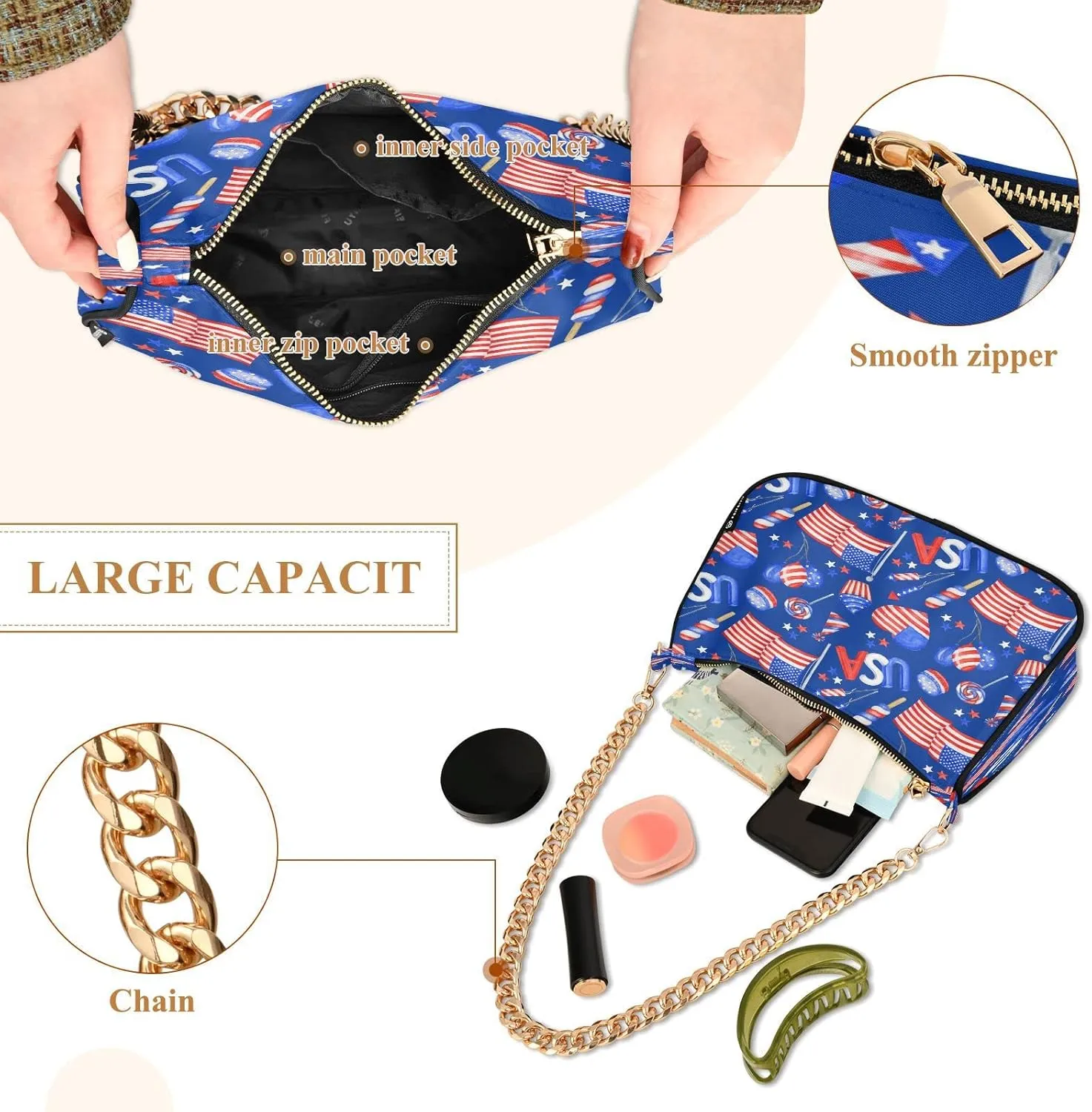 JSTEL Shoulder Bag Purse for Women,Polyester Small Crossbody Bags Purse Wallet Shoulder Bag