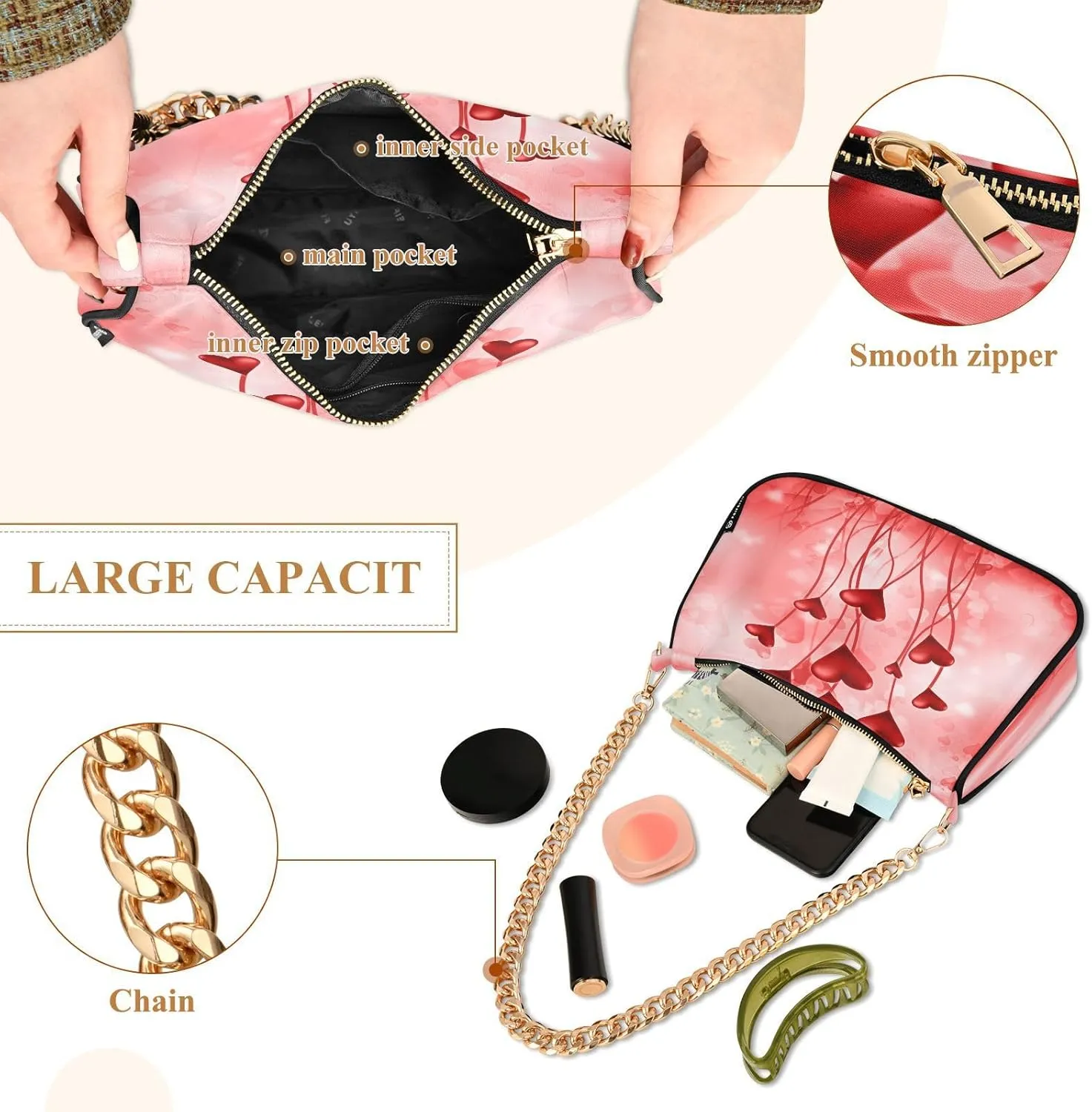 JSTEL Shoulder Bag Purse for Women,Polyester Small Crossbody Bags Purse Wallet Shoulder Bag