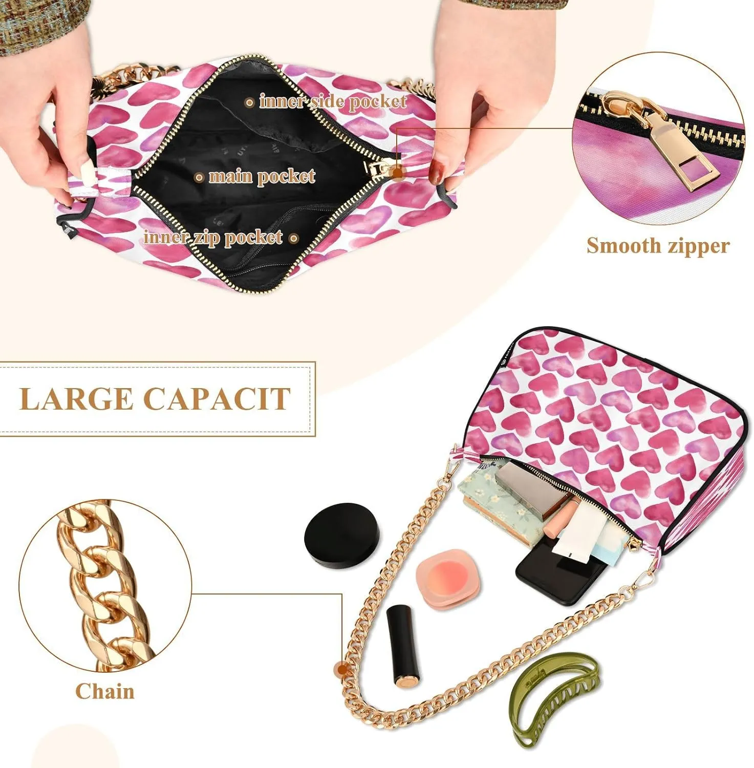 JSTEL Shoulder Bag Purse for Women,Polyester Small Crossbody Bags Purse Wallet Shoulder Bag