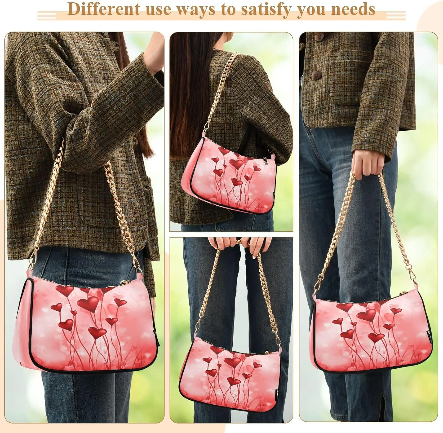 JSTEL Shoulder Bag Purse for Women,Polyester Small Crossbody Bags Purse Wallet Shoulder Bag