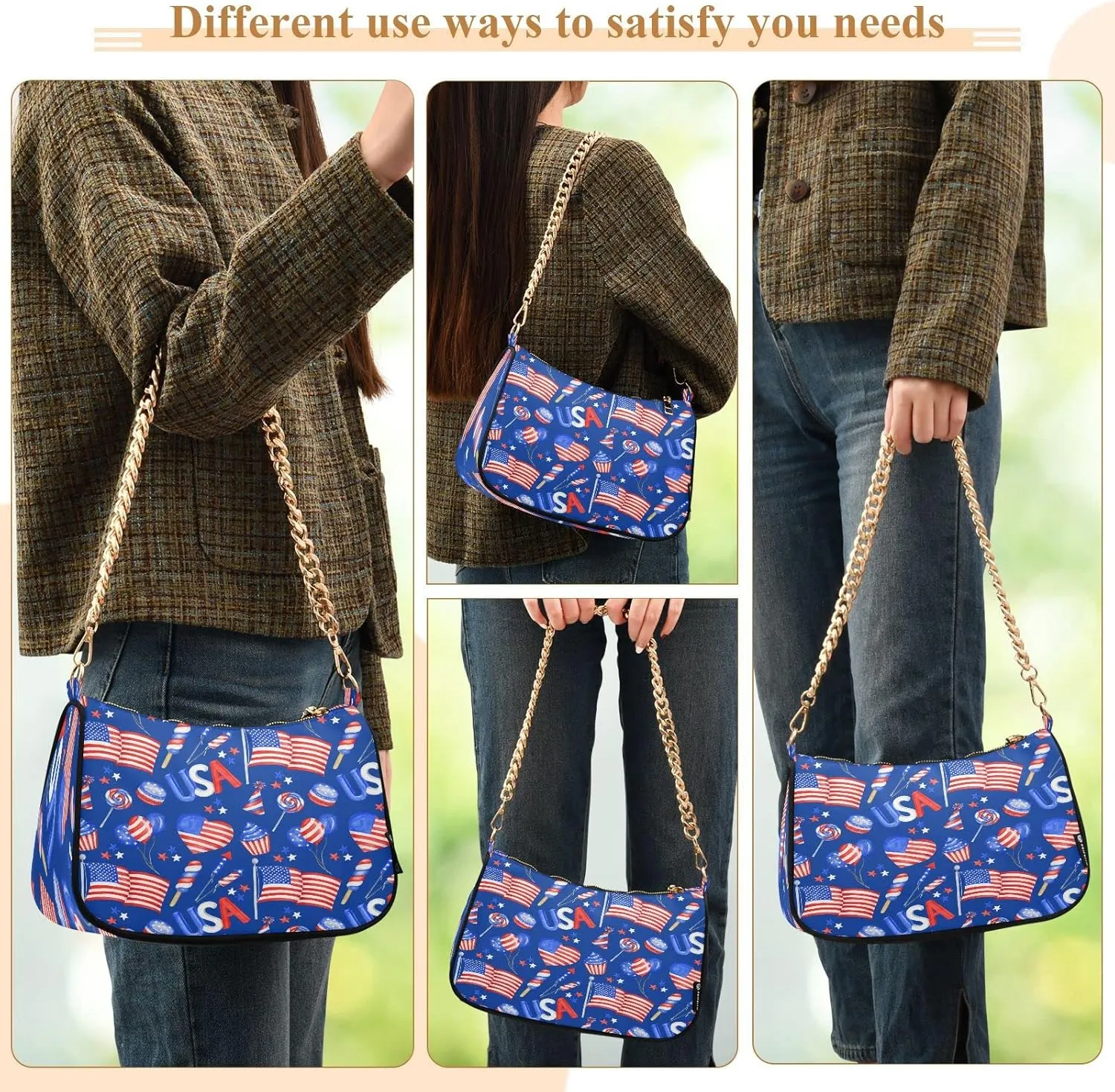 JSTEL Shoulder Bag Purse for Women,Polyester Small Crossbody Bags Purse Wallet Shoulder Bag