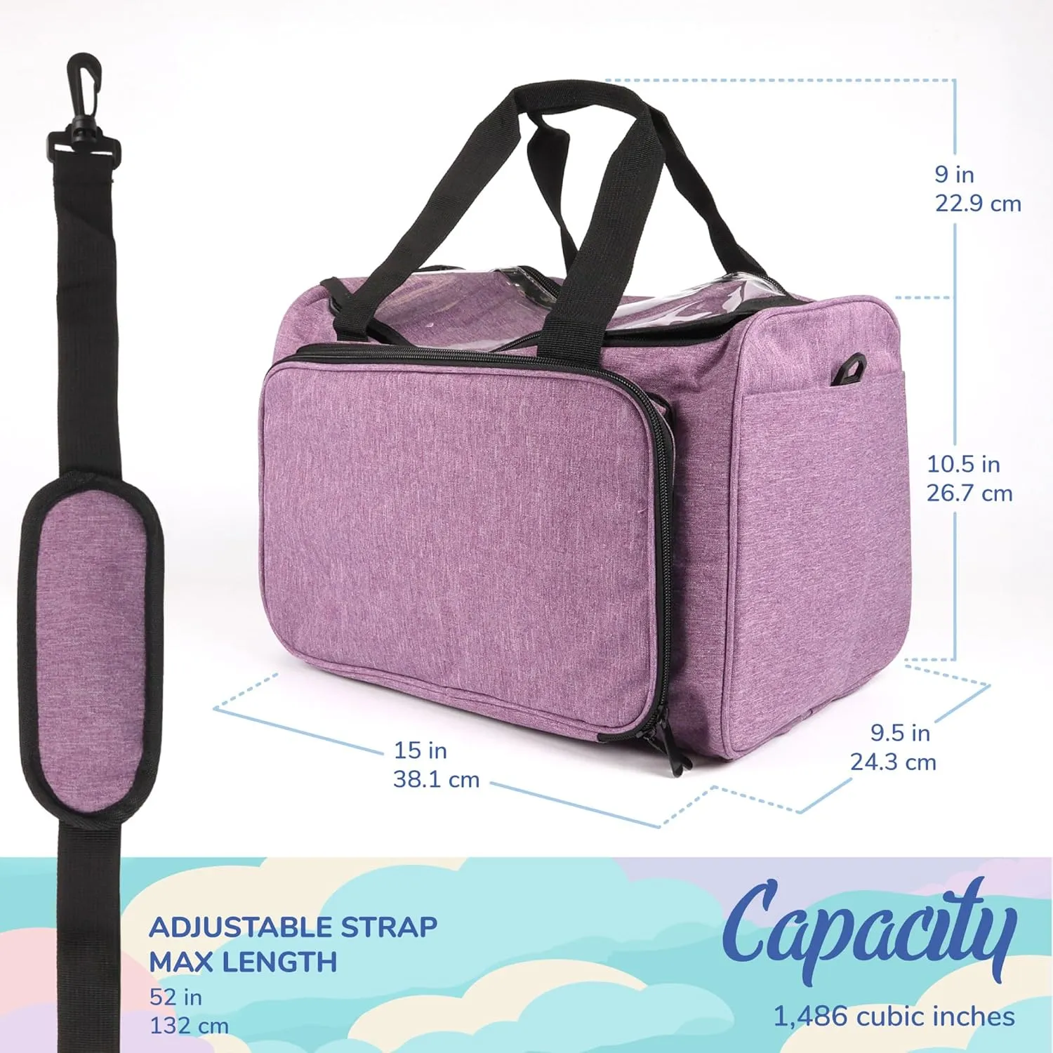 JubileeYarn Rectangular Fabric Yarn Storage Tote Bag - Purple - 1 Bag