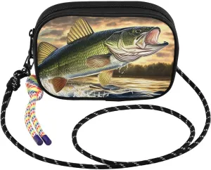 Jump Trout Fish Crossbody Bags for Women Cell Phone Purses Women's Shoulder Handbags Wallet Purse with Adjustable Strap