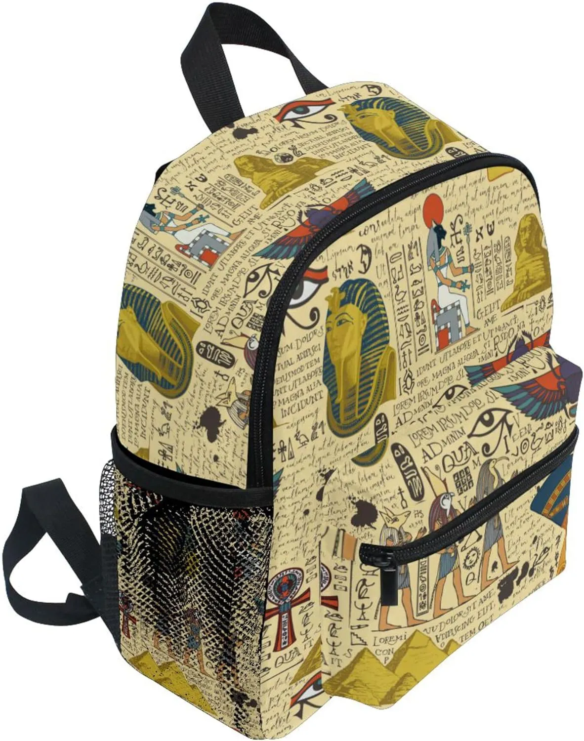 JUNZAN Ancient Egyptian Gods Retro Girls Kids Backpack Girl Chest Strap Bookbag Mini Backpack Kid 3-4 Year Old