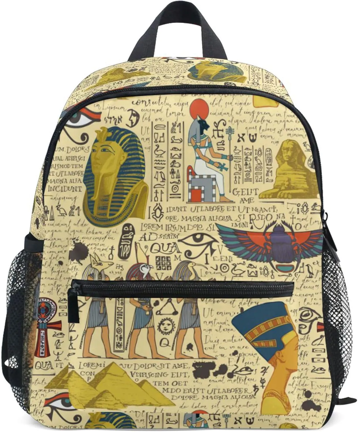 JUNZAN Ancient Egyptian Gods Retro Girls Kids Backpack Girl Chest Strap Bookbag Mini Backpack Kid 3-4 Year Old