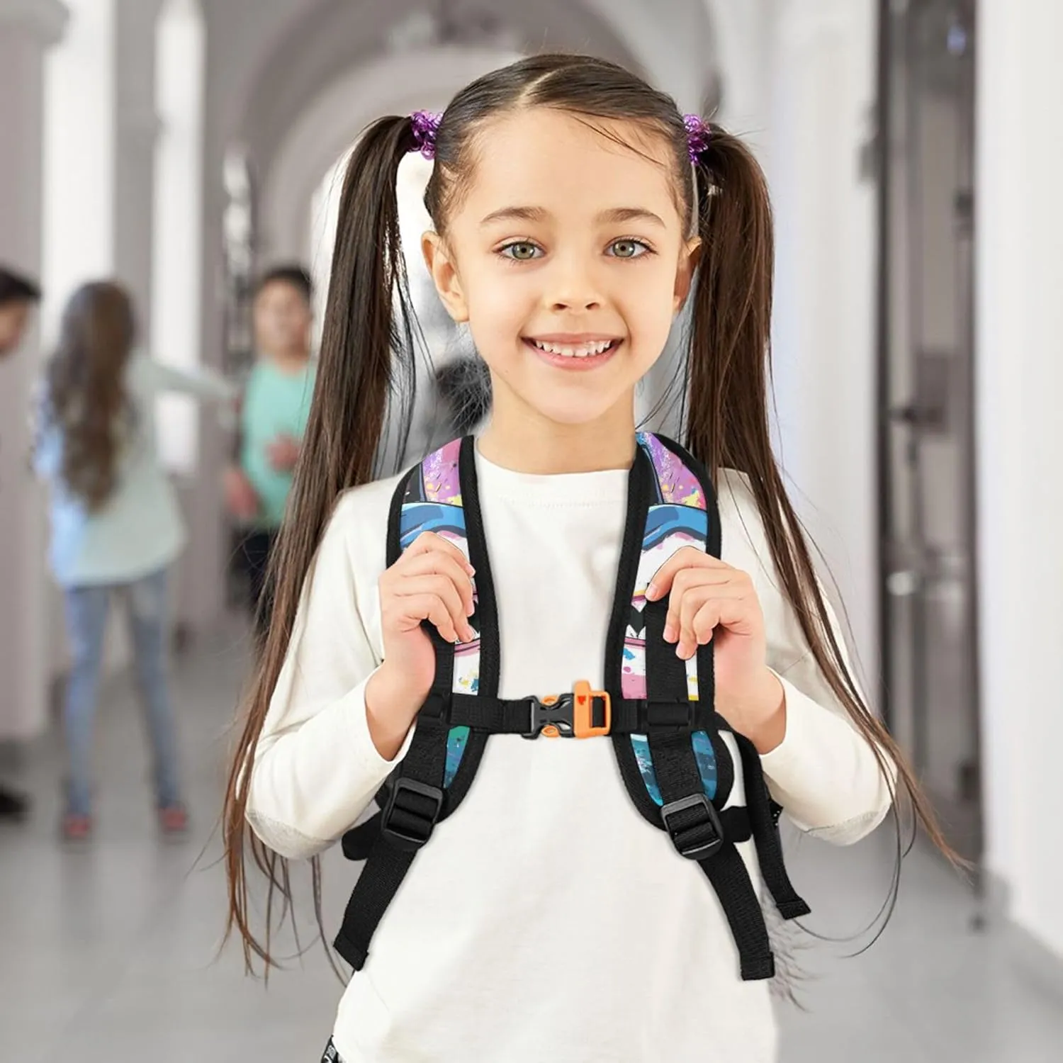 JUNZAN Beauty fish sea Kids Travel Backpack Chest Strap Bookbag for Travling