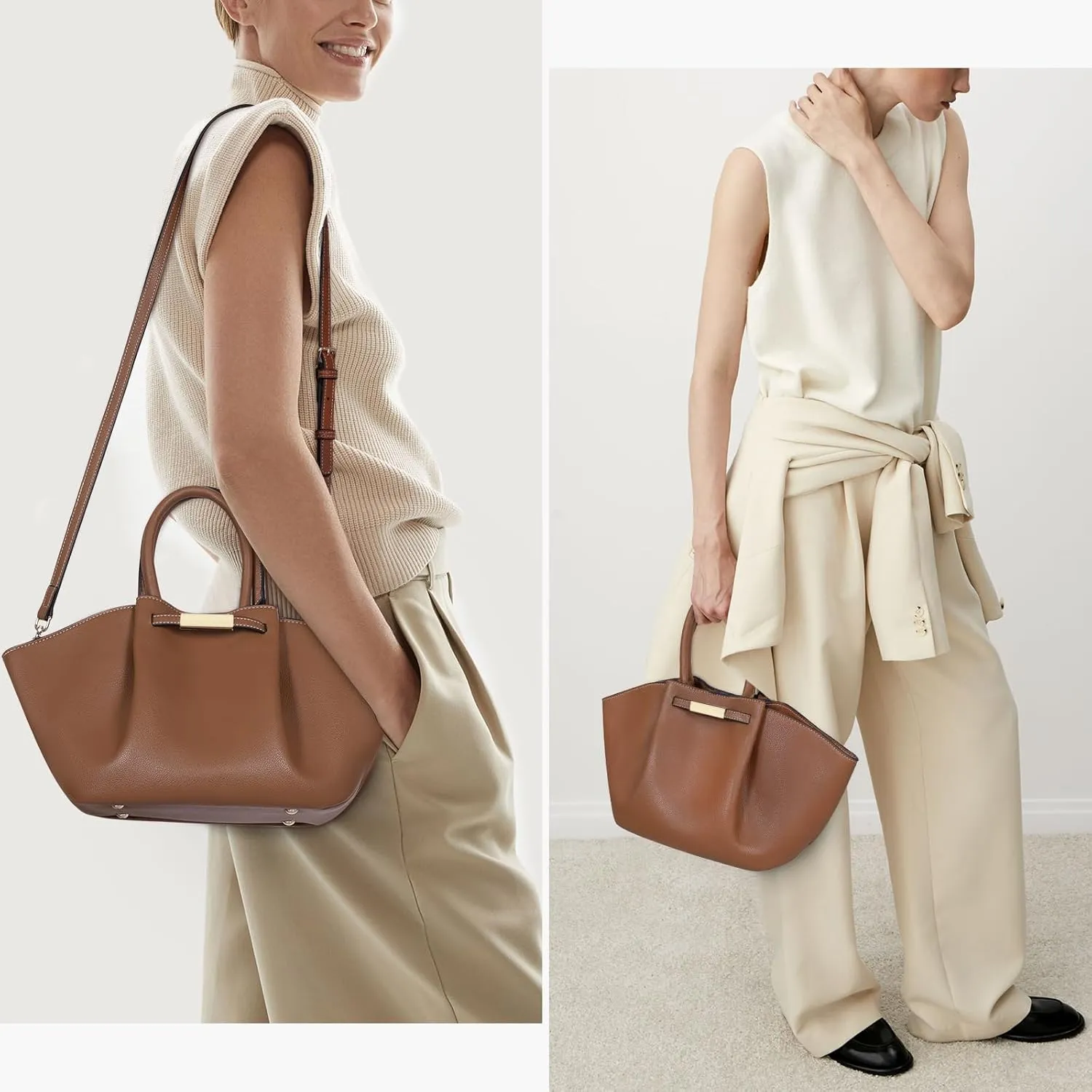 Juoxeepy Tote Bag Faux Leather Work Bag for Women Soft Grained Leather Top Handle Bag Trendy Luxury Hobo Handbag Purse