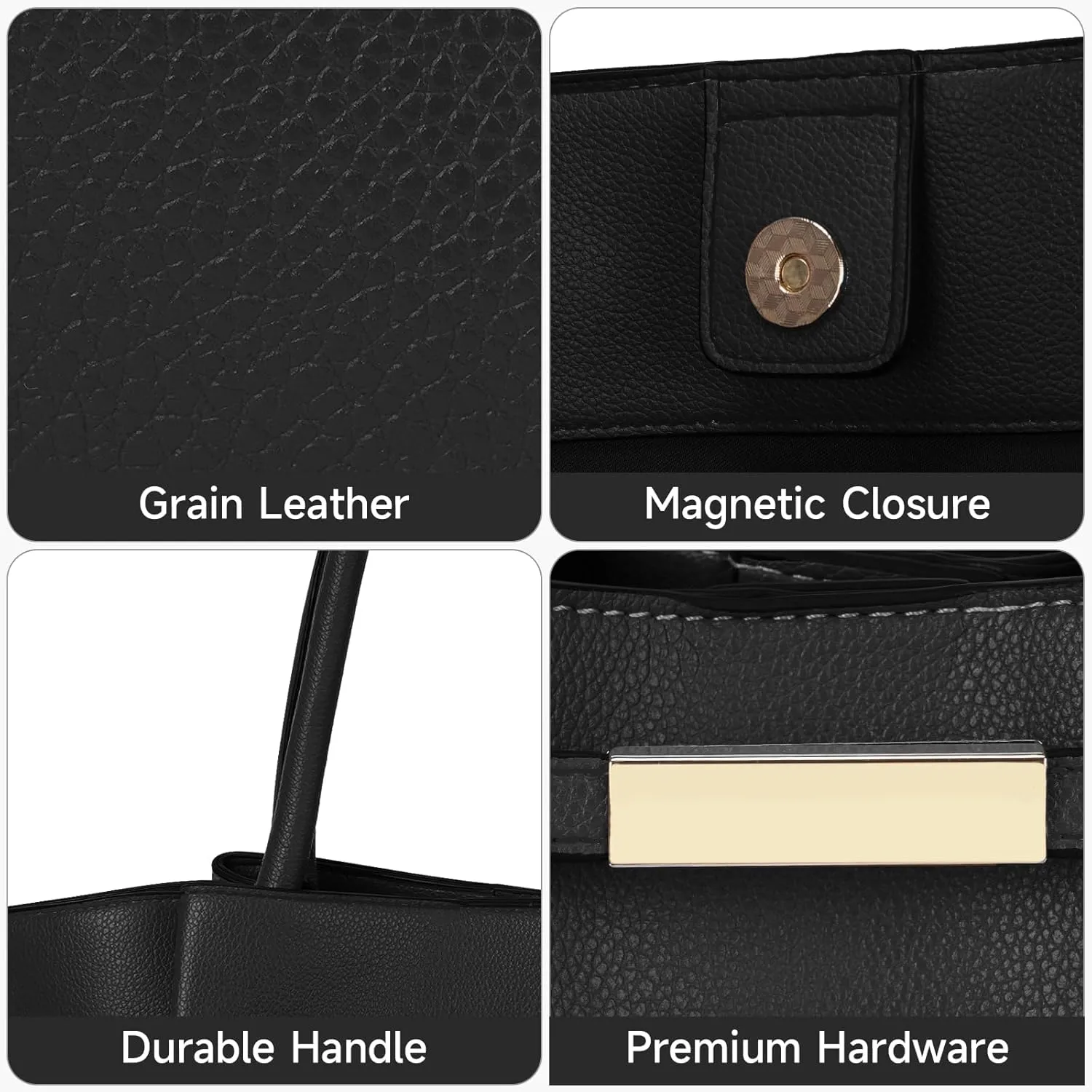 Juoxeepy Tote Bag Faux Leather Work Bag for Women Soft Grained Leather Top Handle Bag Trendy Luxury Hobo Handbag Purse