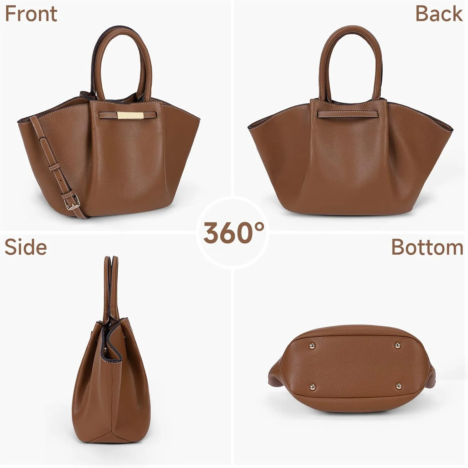 Juoxeepy Tote Bag Faux Leather Work Bag for Women Soft Grained Leather Top Handle Bag Trendy Luxury Hobo Handbag Purse