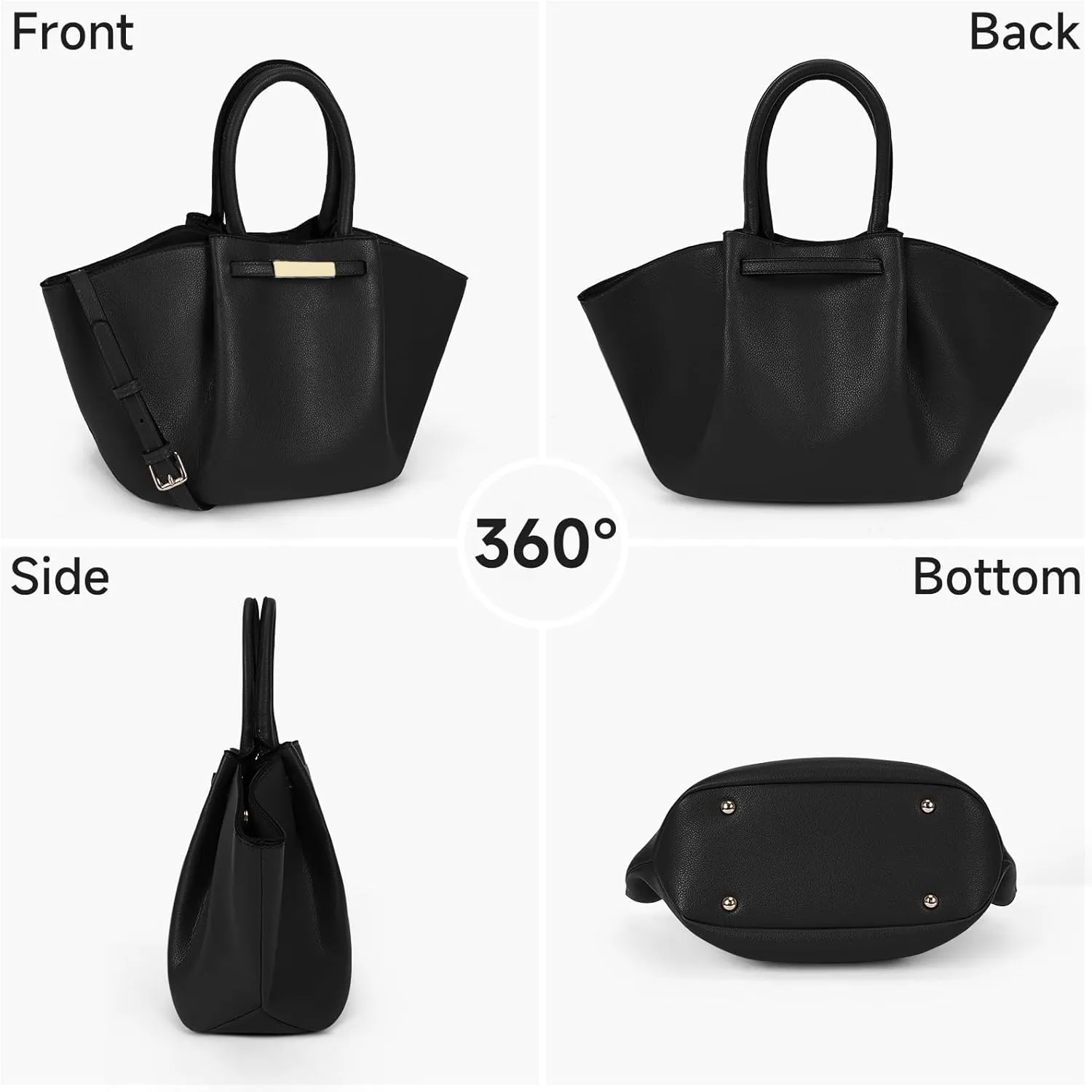 Juoxeepy Tote Bag Faux Leather Work Bag for Women Soft Grained Leather Top Handle Bag Trendy Luxury Hobo Handbag Purse