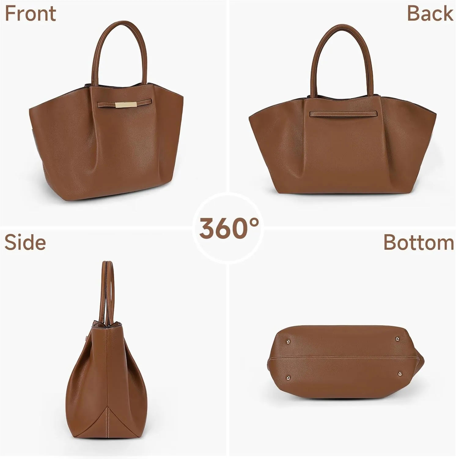 Juoxeepy Tote Bag Faux Leather Work Bag for Women Soft Grained Leather Top Handle Bag Trendy Luxury Hobo Handbag Purse