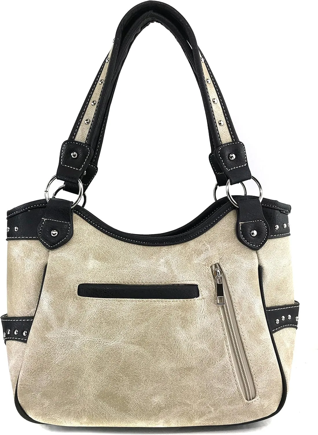Justin West Autumn Fringe Cut Concho Rhinestone Concealed Carry Handbag Purse Matching Wallet
