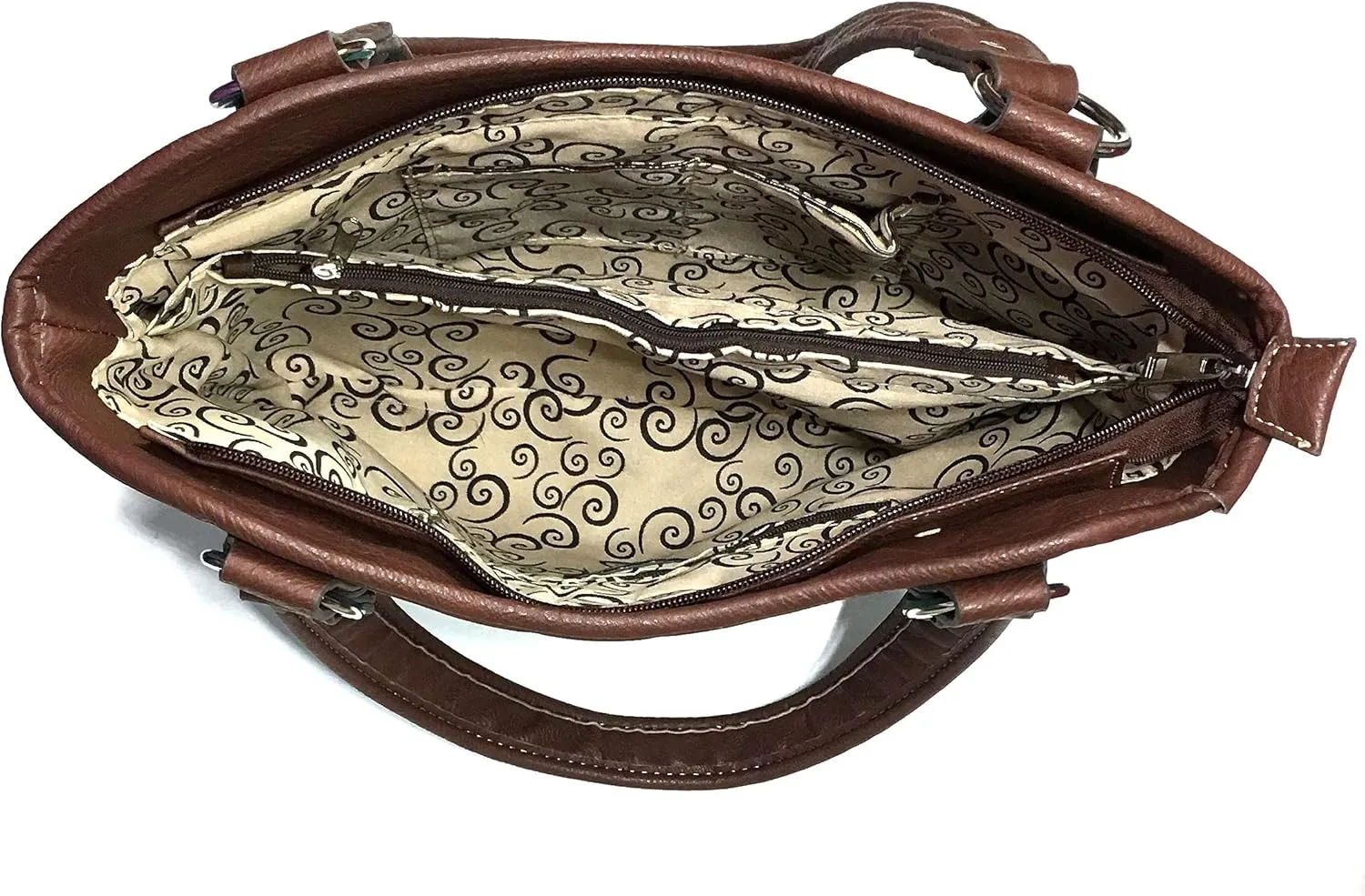 Justin West Autumn Fringe Cut Concho Rhinestone Concealed Carry Handbag Purse Matching Wallet