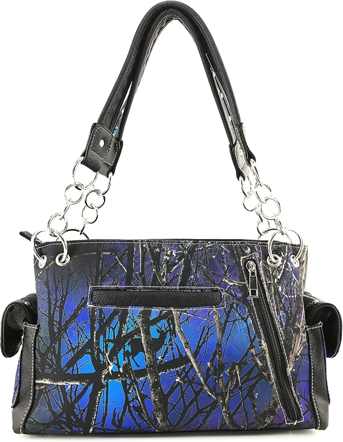 Justin West Camouflage Tree Bling Rhinestone Angel Wing Cross Shoulder Concealed Carry Handbag Purse