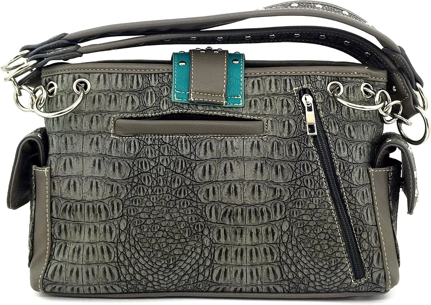 Justin West Concealed Carry Western Buckle Duo Color Shoulder Handbag Purse