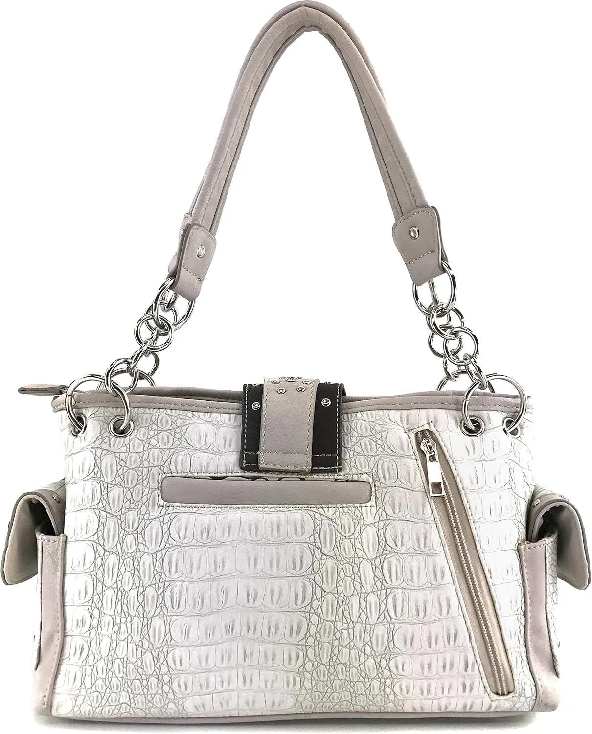 Justin West Concealed Carry Western Buckle Duo Color Shoulder Handbag Purse