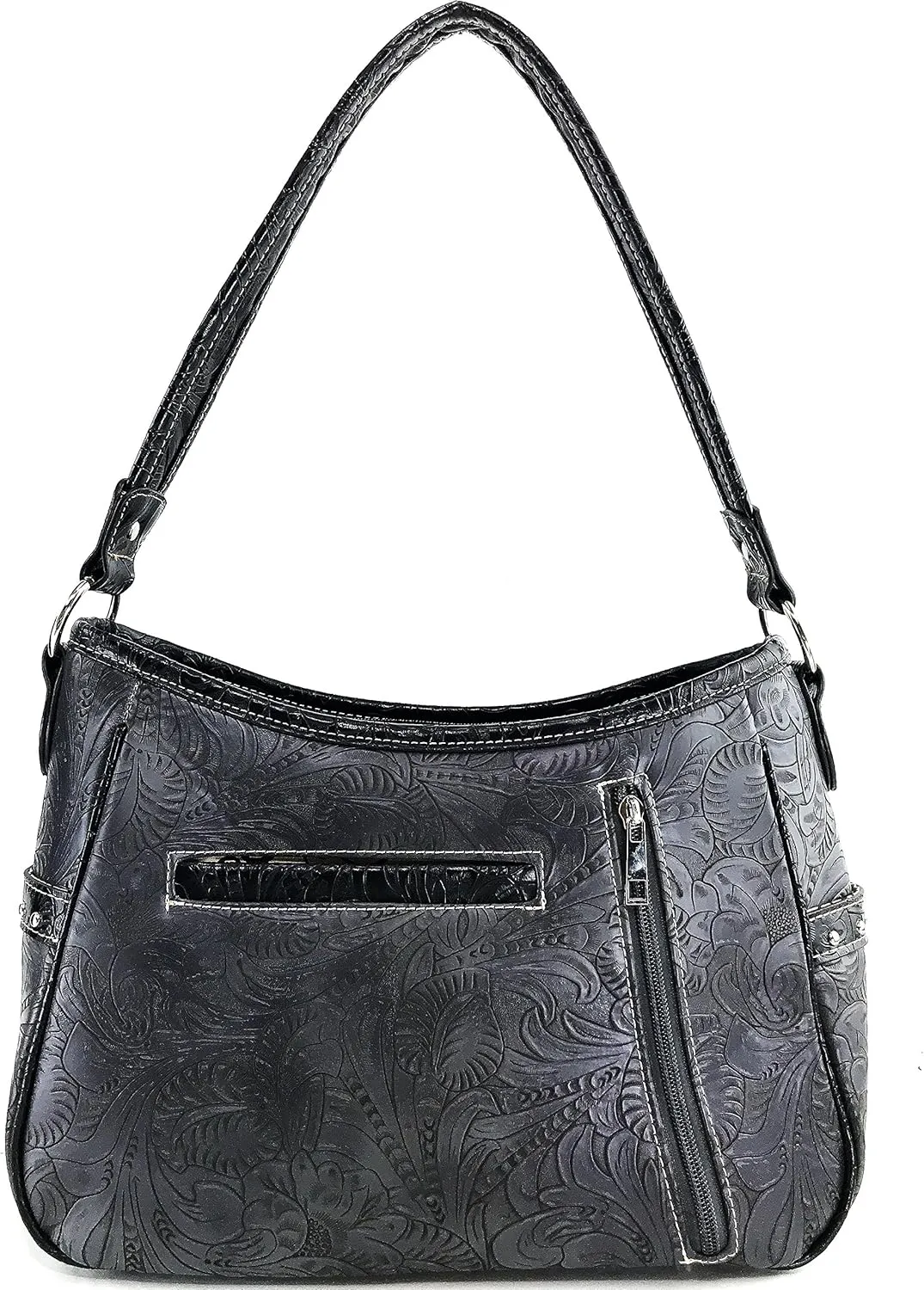 Justin West Cowgirl Leather Cut Concealed Carry Feather Concho Country Vintage Western Handbag Purse Wallet Set