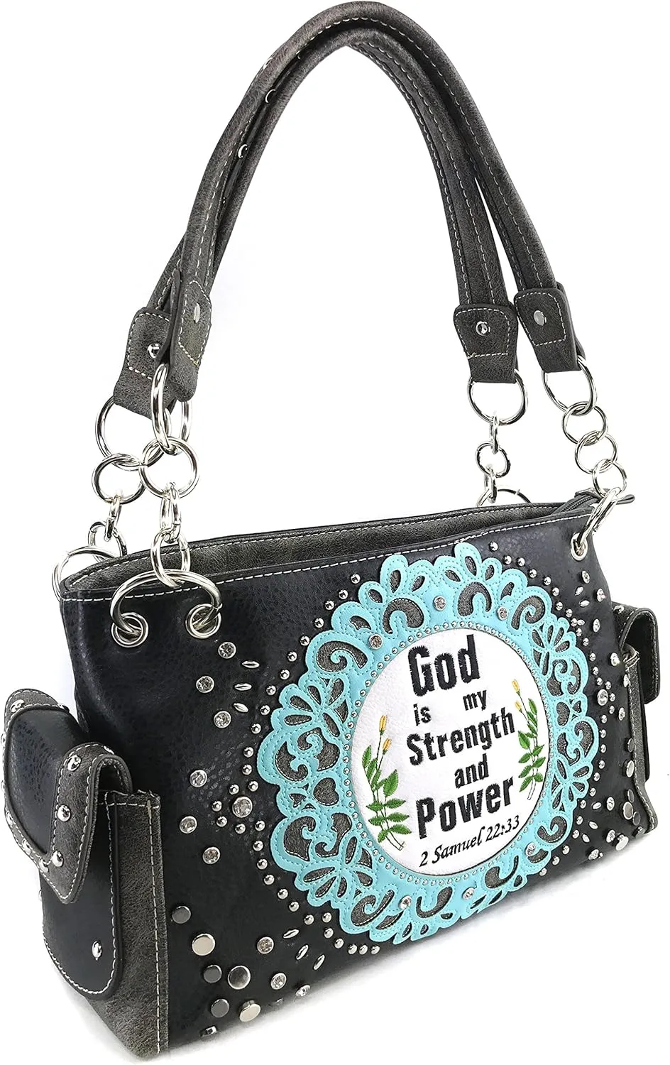 Justin West Prayer Bible God is my Strength and Power Samuel 22:33 Concealed Carry Handbag Purse