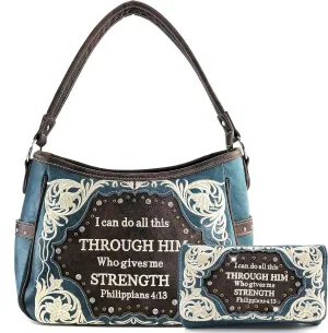 Justin West Through Him Who Gives Me Strength Philippians 4:13 Bible Verse Purse