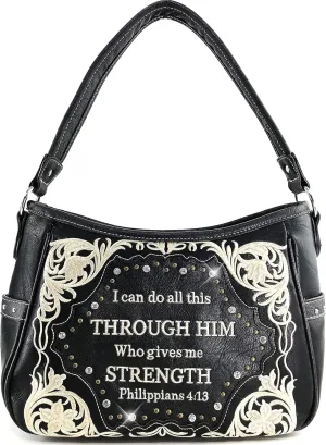 Justin West Through Him Who Gives Me Strength Philippians 4:13 Bible Verse Purse