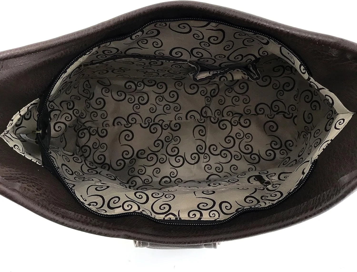 Justin West Tooled Floral Embroidery Buckle Studded Concealed Carry Tote Purse
