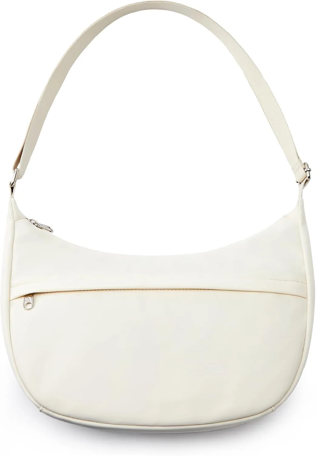 KALIDI Nylon Crescent Bag Medium Casual Shoulder Crossbody Purse with External Pocket for Women Men Travel