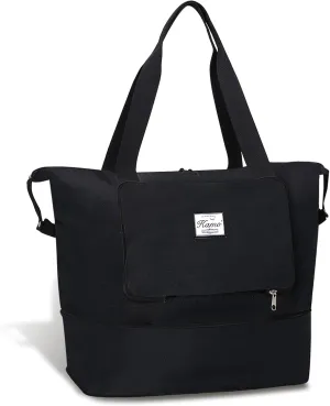 KAMO Travel Duffle Expandable Weekender Overnight Bag With Wet Pocket, Foldable Tote With Multiple Pockets for Sports, Gym, Travel, Yoga
