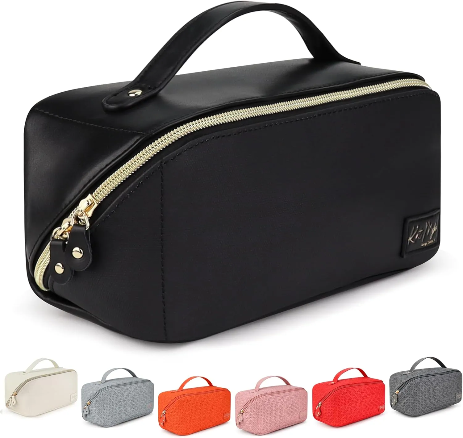 Kat Myhr Large Capacity Travel Cosmetic Bag - Waterproof Makeup Organizer - Cute Travel Makeup Bag for Women