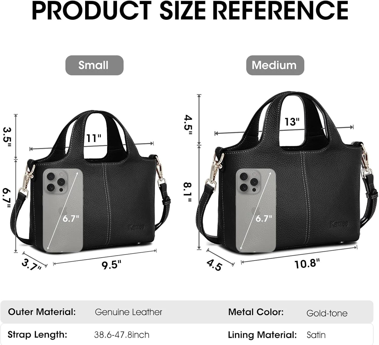 Kattee Leather Crossbody Bags for Women Cross Body Purses,Small Shoulder Tote Bag, Women's Satchel Handbags with Top Handle