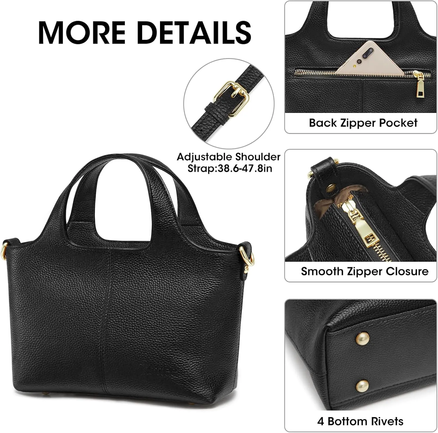 Kattee Leather Crossbody Bags for Women Cross Body Purses,Small Shoulder Tote Bag, Women's Satchel Handbags with Top Handle