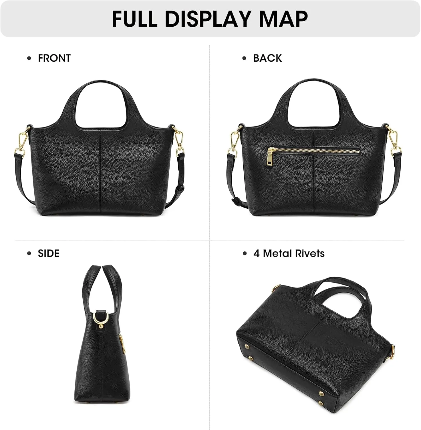 Kattee Leather Crossbody Bags for Women Cross Body Purses,Small Shoulder Tote Bag, Women's Satchel Handbags with Top Handle