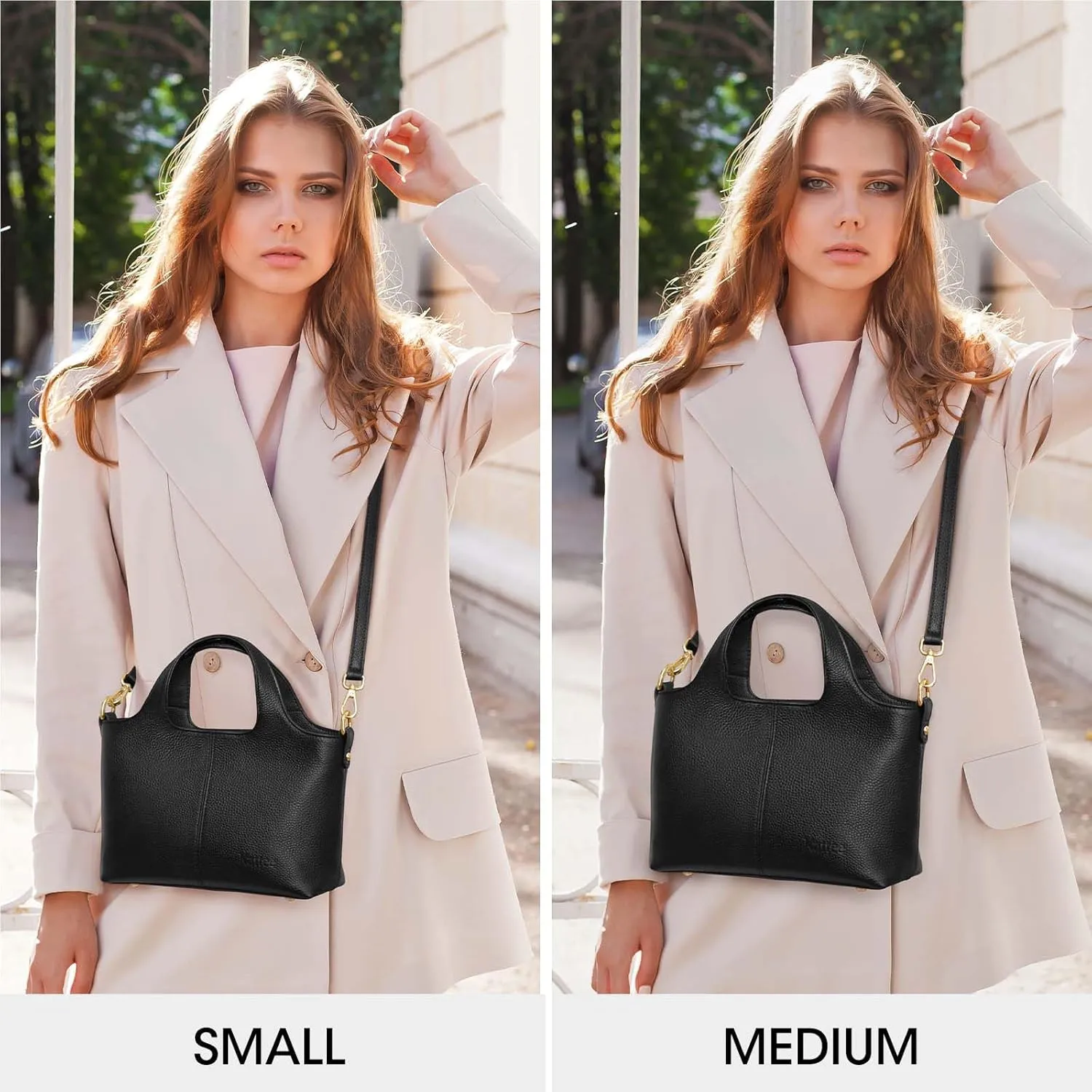 Kattee Leather Crossbody Bags for Women Cross Body Purses,Small Shoulder Tote Bag, Women's Satchel Handbags with Top Handle