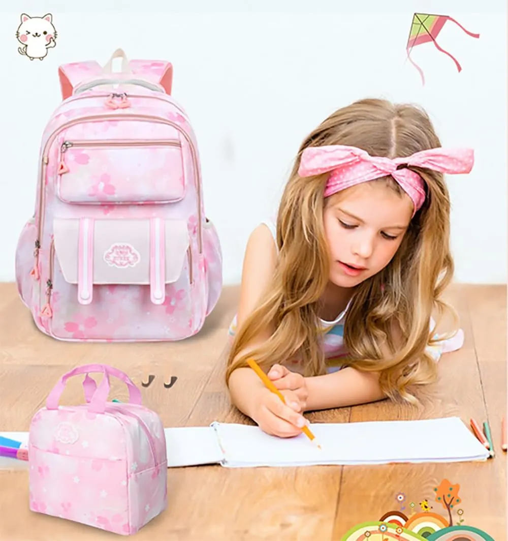 Kawaii Backpack Starry Rainbow Bookbag Cute Large Capacity Kids Backpack Multifunction Fashion Casual Laptop Travel Bag For Boy Girl (Pink-17inch)