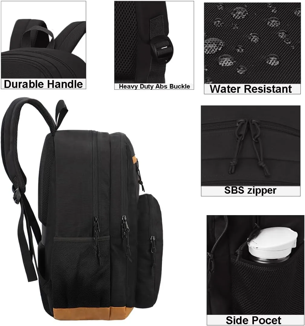 KEOFID classic carry-on travel backpack for men and women, Anti theft laptop backpack with USB charging port, work backpack, backpack for college, water resistent(Black 19inches)