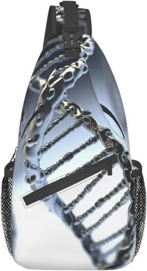 KHiry Sling Backpack crossbody for Man Woman DNA Chain Photo cross body Adjustable Chest Bag