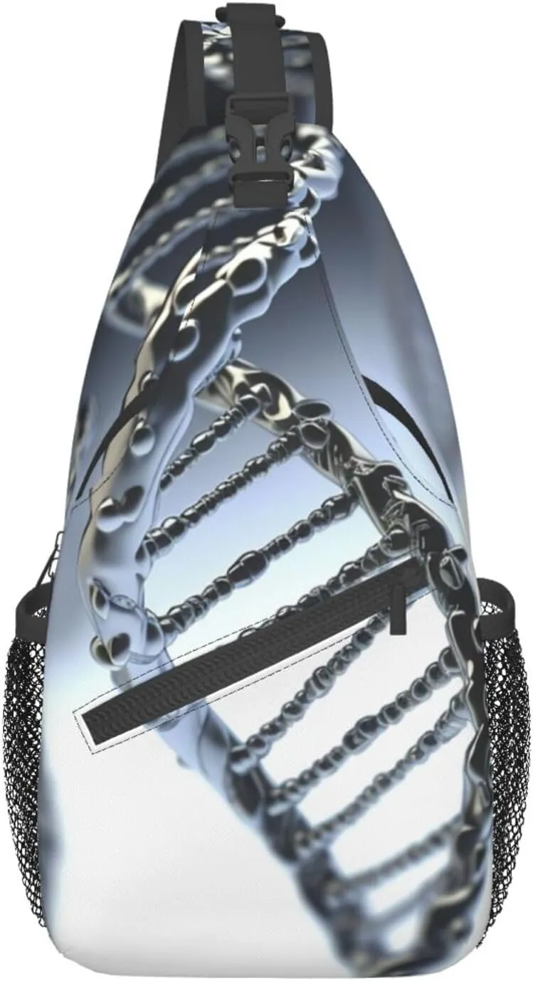 KHiry Sling Backpack crossbody for Man Woman DNA Chain Photo cross body Adjustable Chest Bag