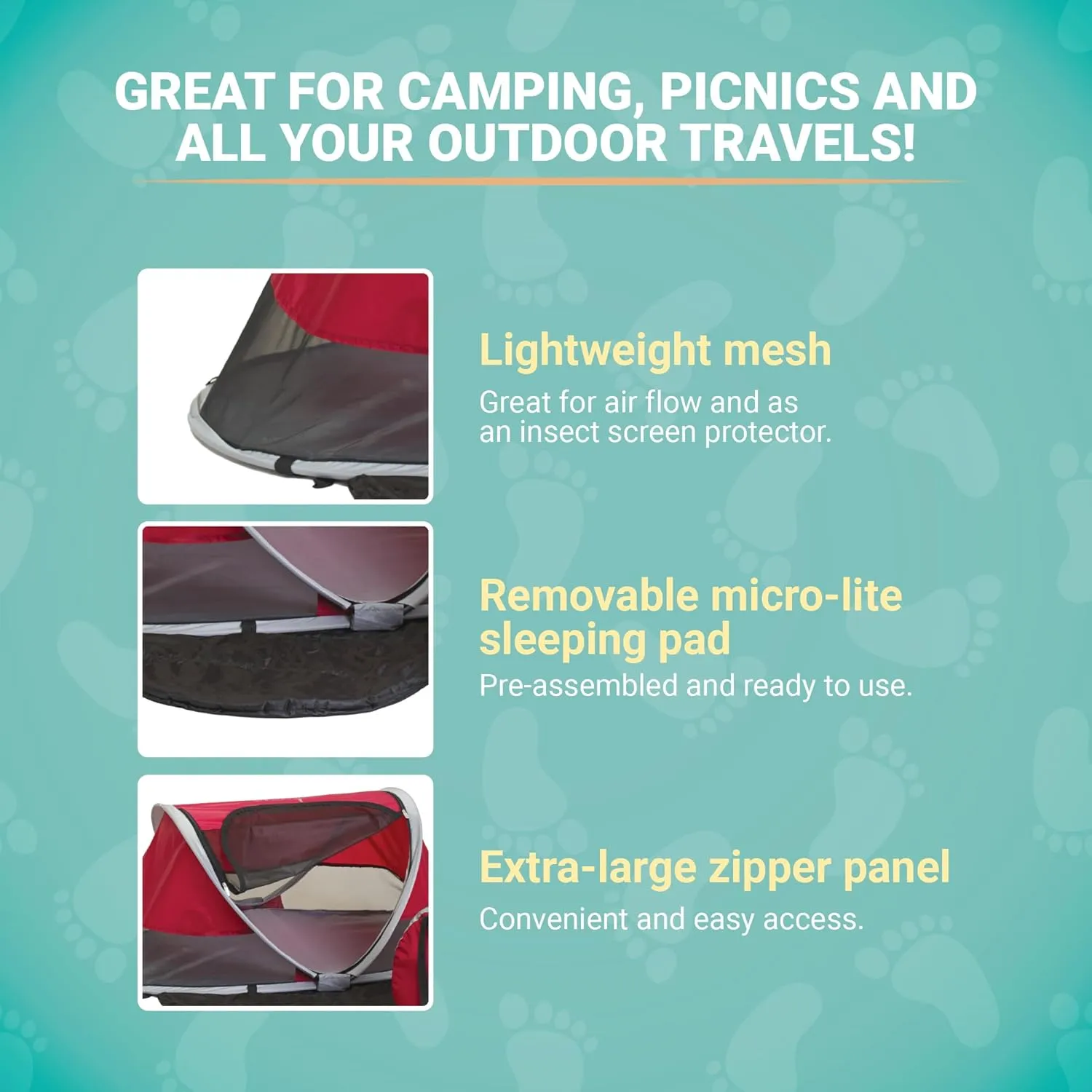 KidCo - Peapod Portable Foldable Mesh Toddler Travel Tent & Storage Bag, Play Tent, Ages 6 Months - 3 Years (Cranberry)