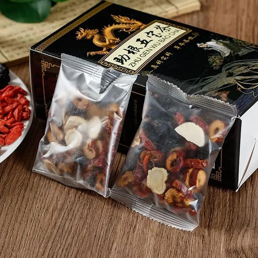 Kidney Tea Formula Ginseng Six Treasure Tea, Ginseng Six Treasures Teas, Te Renal Herbal, Red Date Wolfberry Mulberry Teas Chinese Kidney Herbal Red Ginsengs (10 Bags)
