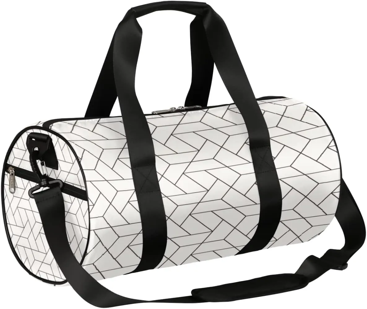 Kids Duffle Bag Girls Boys Triangular Grid Travel Dance Bag for Teen Geometric Sport Gym Bags Kids Duffle Bag Weekender Sleepover Bag for Practice Gymnastic Ballet