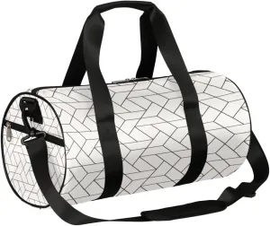 Kids Duffle Bag Girls Boys Triangular Grid Travel Dance Bag for Teen Geometric Sport Gym Bags Kids Duffle Bag Weekender Sleepover Bag for Practice Gymnastic Ballet