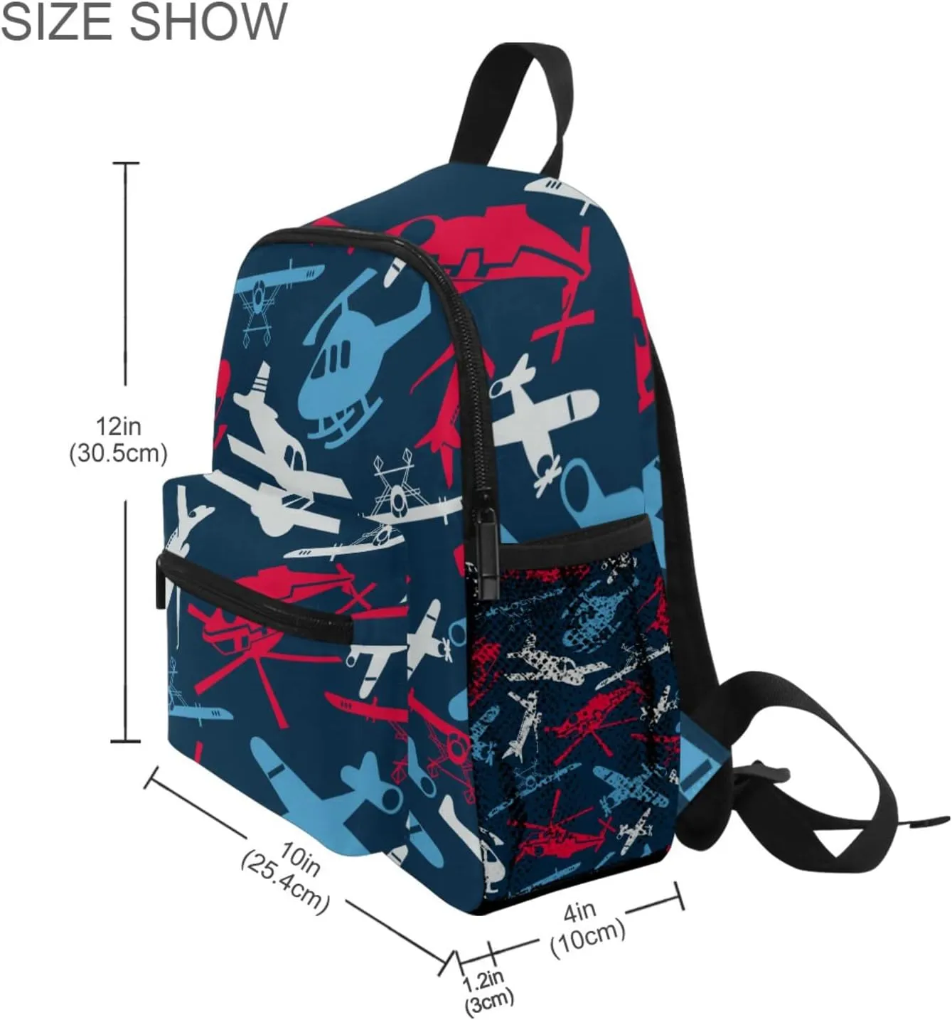 Kid's Toddler Backpack Planes Helicopters Schoolbag for Cute Boys Girls, Daycare School Children Kindergarten Bag Preschool Nursery Travel Purse Bag