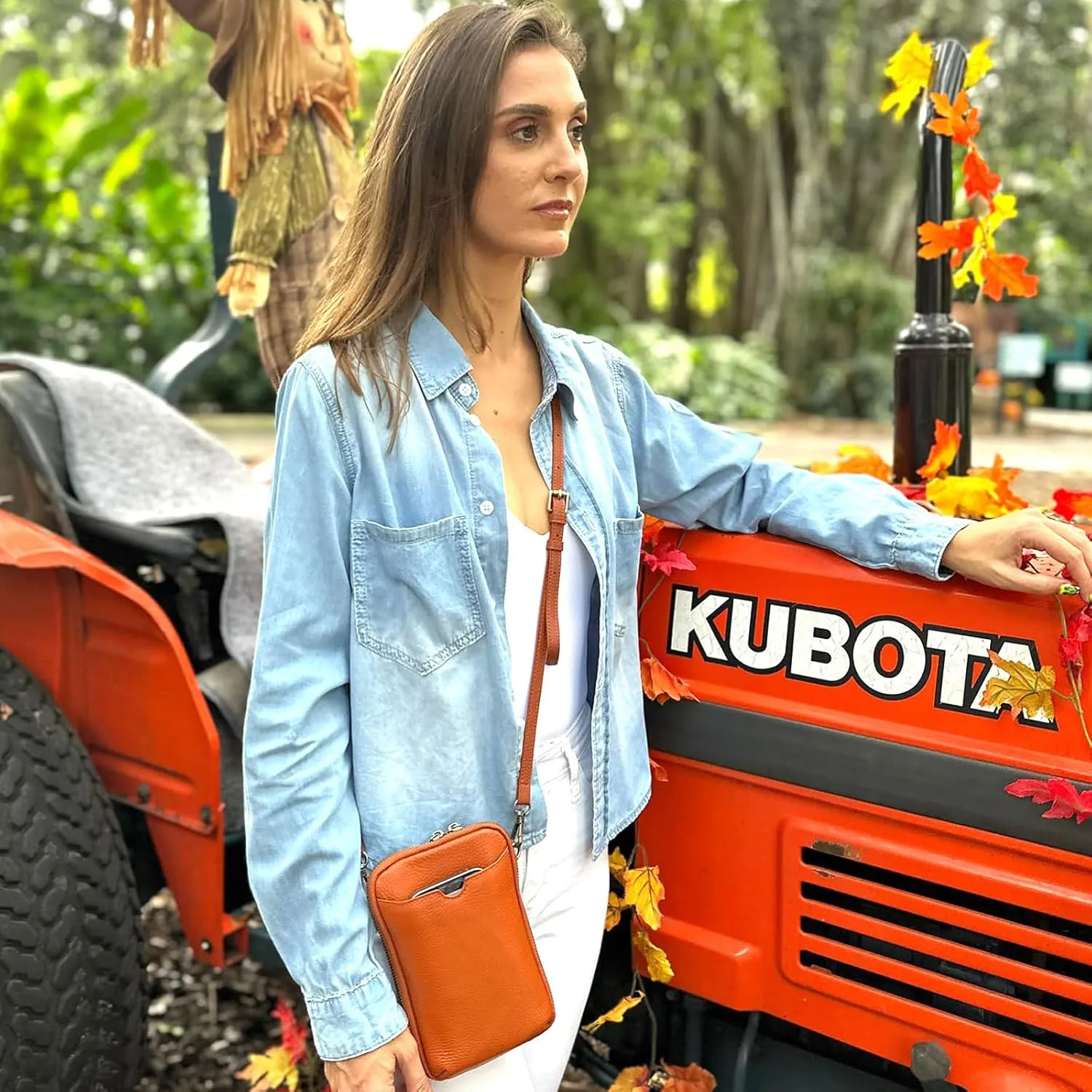 KITATU Crossbody Cell Phone Purses for Women Luxury Genuine Leather Small Crossbody Bags Wallet Purses with RFID Blocking
