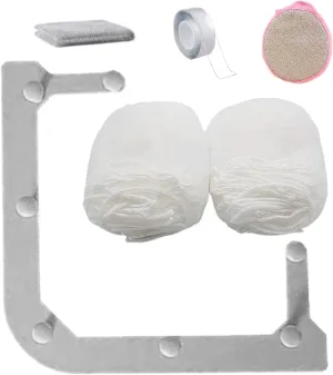 Kitchen Sink Triangle Tri-Holder Filter Kitchen Sink Strainer with a Gray Rack and 100PCS Large Filtering Mesh Bags for Kitchen Leftover and Tools for Dish Cleaning