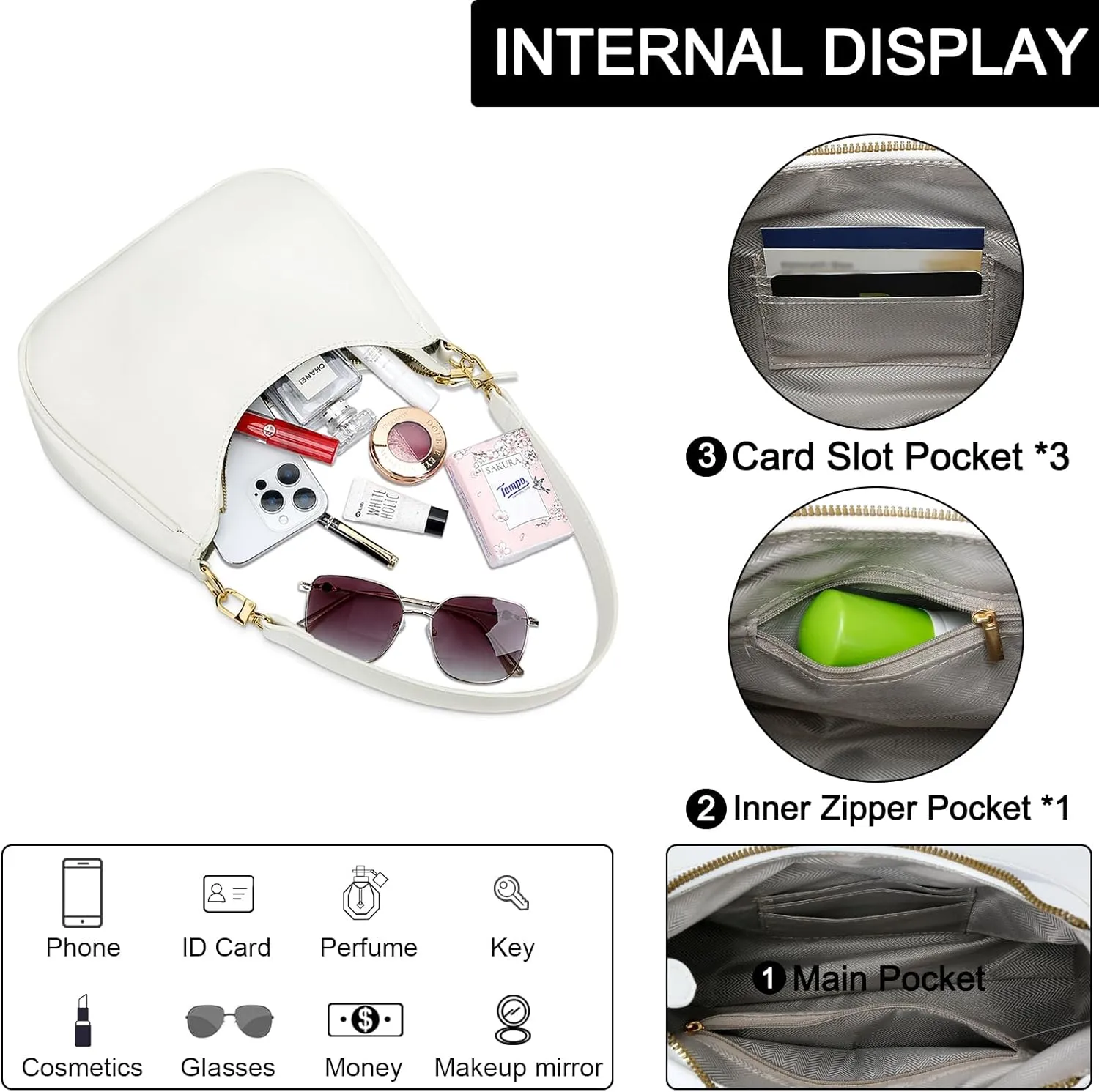 KKXIU Shoulder Bag for Women Cute Hobo Purses and Handbags Retro Clutch Underarm Purse