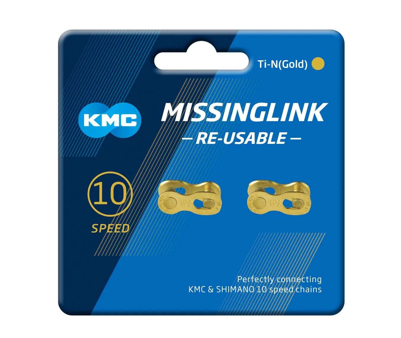 KMC 10 Speed Missinglink Joining Link, Ti-N Gold, 2 Pairs